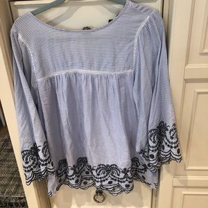 Xl coupe collection stripe top embroidery